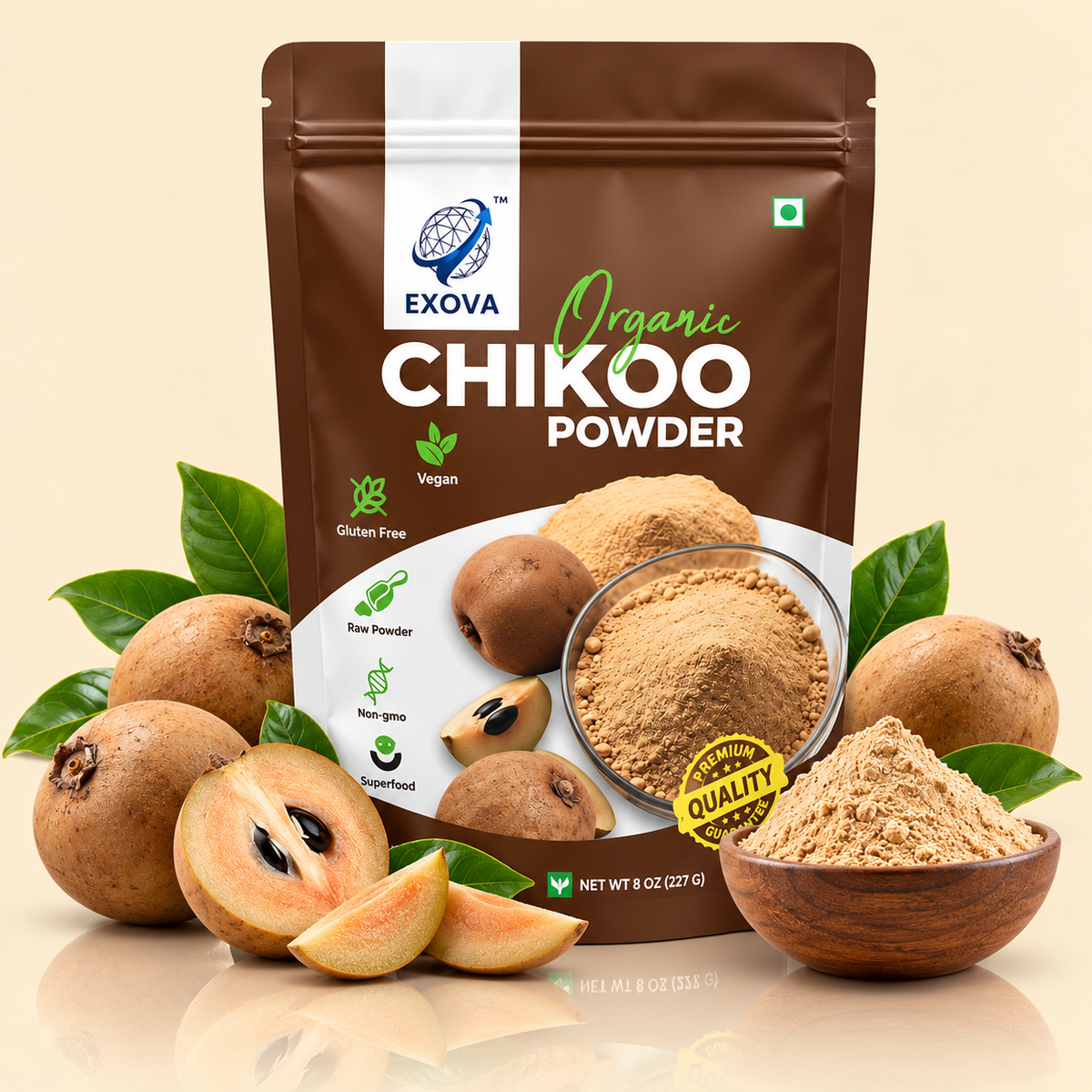 Organic Chikoo Powder | 100% Natural Sapota Fruit Powder | Vegan