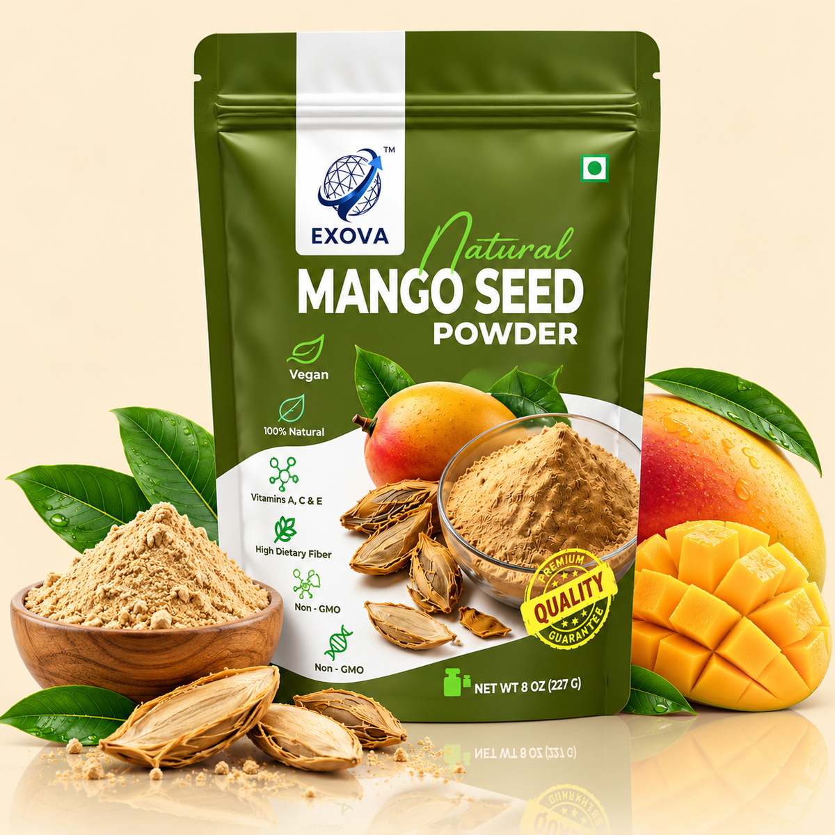 Natural Mango Seed Powder (227 g), Fine Powder